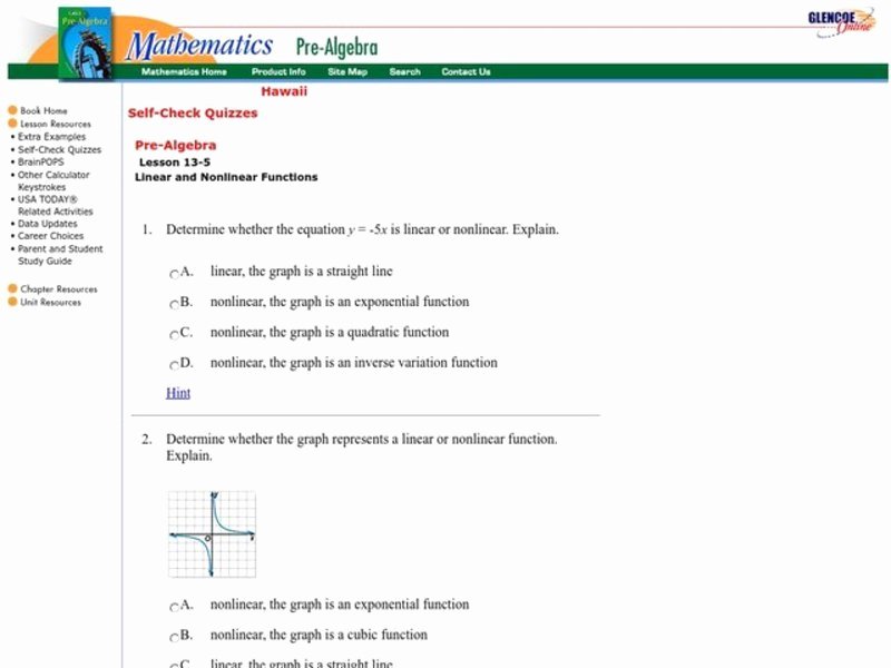 Linear and Nonlinear Functions Worksheet Elegant Linear Functions Lesson Plans &amp; Worksheets