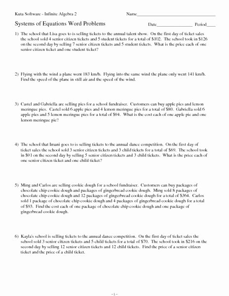 Linear Equation Word Problems Worksheet Awesome Algebra 1 Worksheet Linear Equation Word Problems Answers