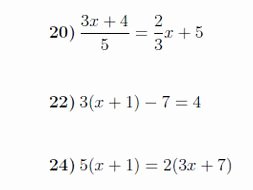 solving linear equations worksheet with solutions