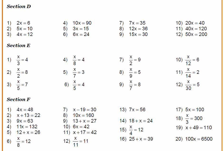 Linear Equation Worksheet Pdf New solving Linear Equations Worksheets From Level 4 7 for Ks3