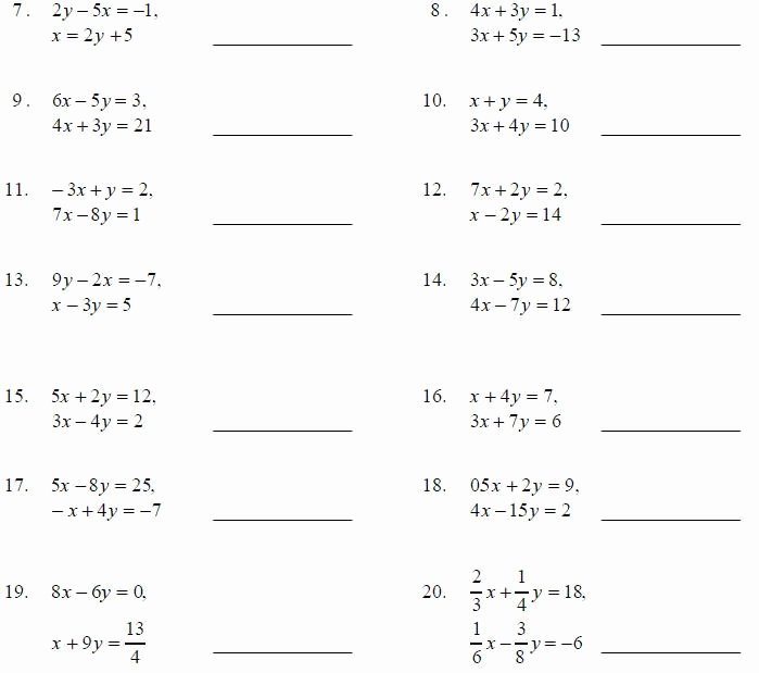 50 Linear Equation Worksheet With Answers Chessmuseum Template Library