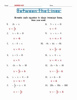 Linear Equation Worksheet with Answers Inspirational Pin On Algebra Projects