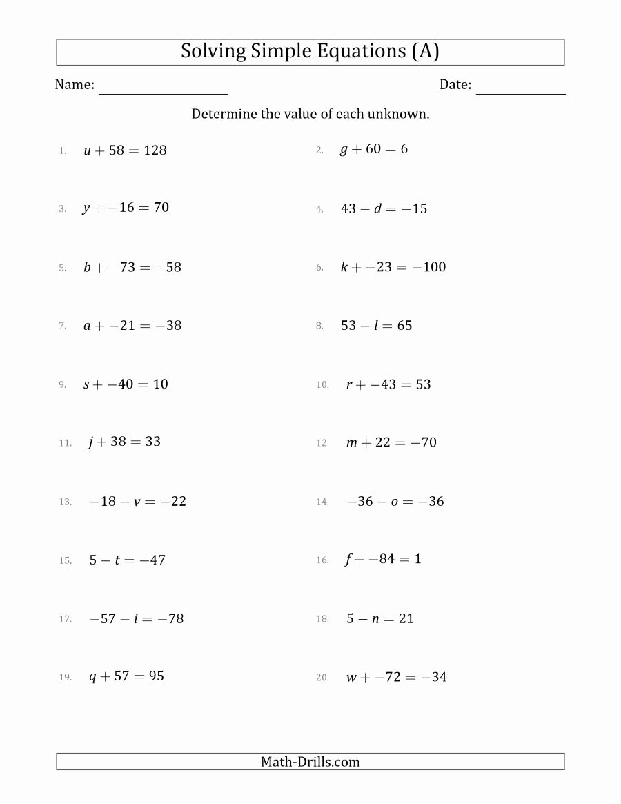 Linear Equation Worksheet with Answers Lovely Lovely Linear Equations Worksheet with Answers