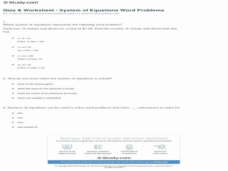 Linear Equations Word Problems Worksheet New Linear Equation Word Problems Worksheet