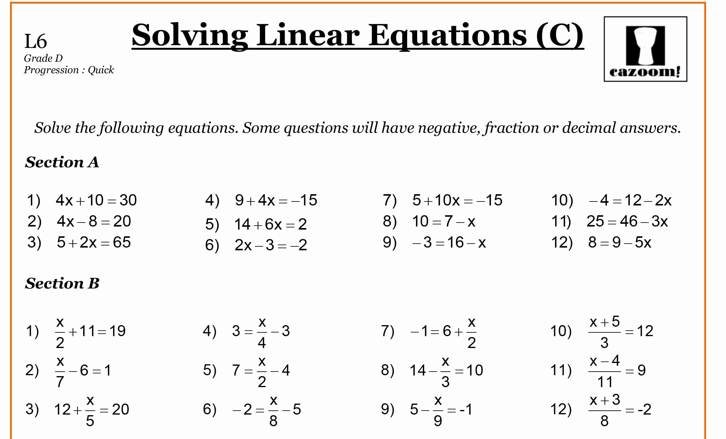 Linear Equations Worksheet Pdf Fresh Year 9 Maths Worksheets