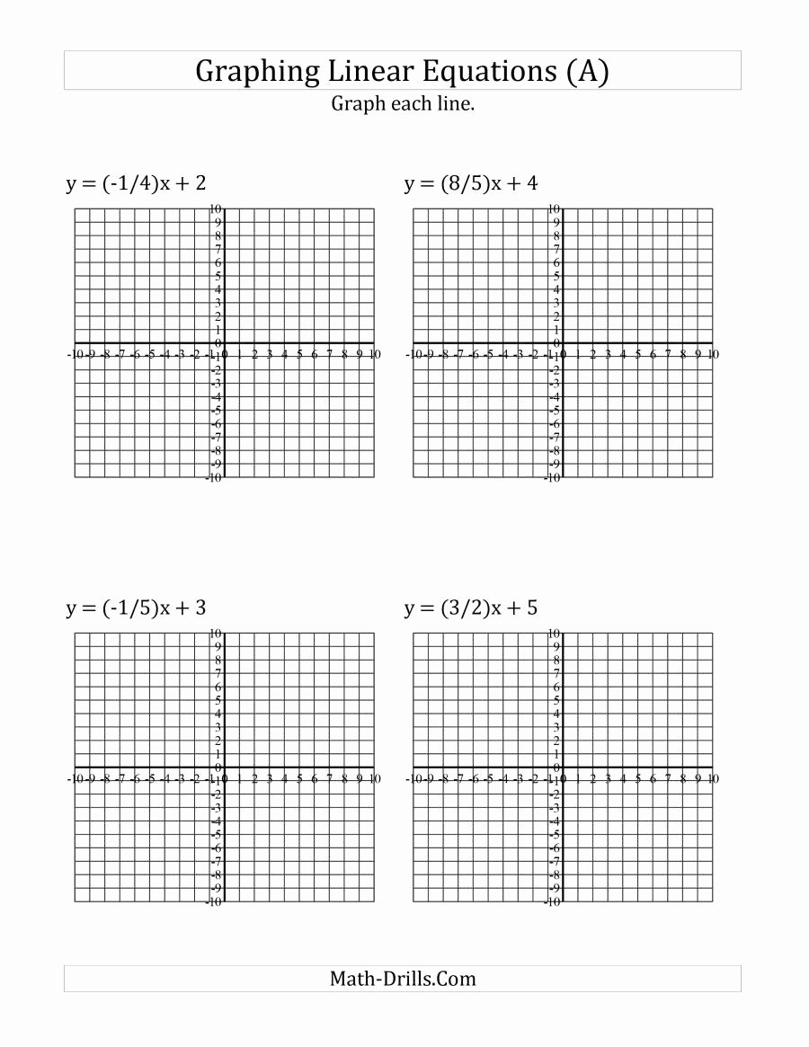 Linear Equations Worksheet Pdf Luxury Graph A Linear Equation In Slope Intercept form A