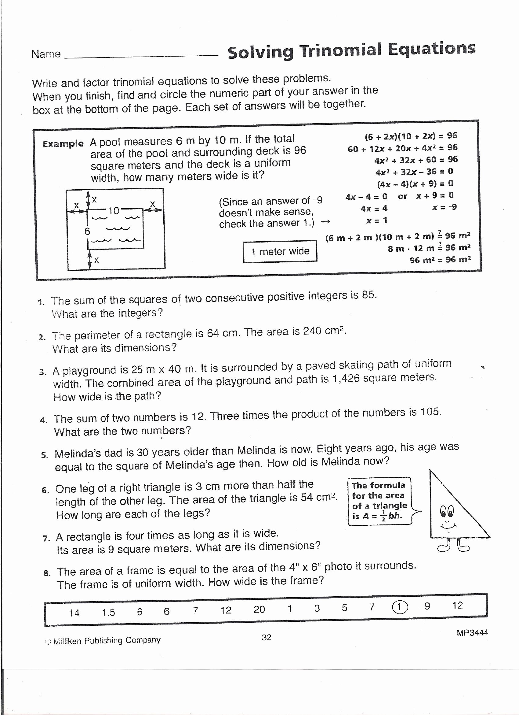 Linear Equations Worksheet with Answers New Algebra 1 Worksheet Linear Equation Word Problems Answers