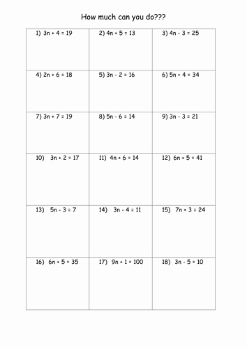 Linear Equations Worksheet with Answers New solving Equations Worksheets by Mrbuckton4maths Teaching