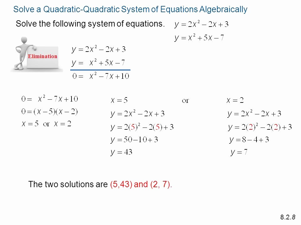 Linear Quadratic Systems Worksheet Elegant Systems Linear and Quadratic Equations Worksheet the