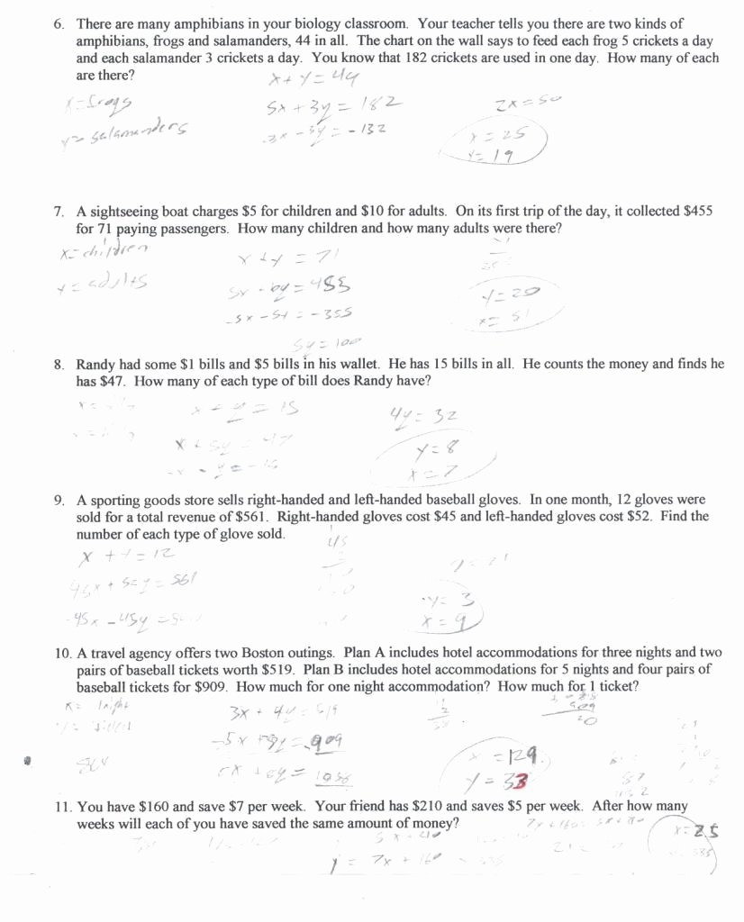 Linear Word Problem Worksheet Fresh solving Systems Equations Word Problems Worksheet