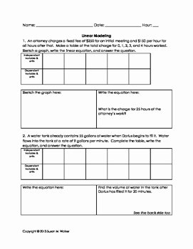 Linear Word Problem Worksheet New Real World Problems Using Linear Functions Worksheet by