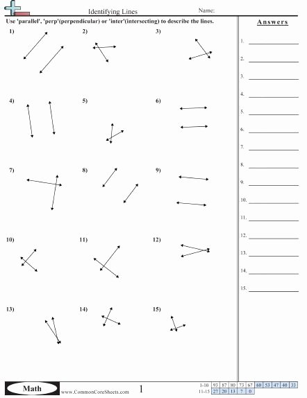 Lines and Angles Worksheet Awesome Perpendicular Parallel and Intersecting Lines Worksheets