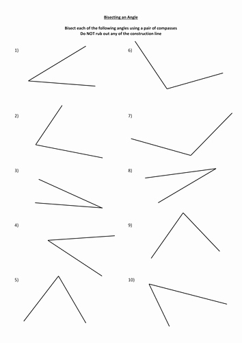 Lines and Angles Worksheet Inspirational Bisecting An Angle Worksheet by Monkeyfig