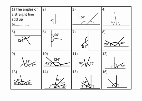 Lines and Angles Worksheet Unique Angles On A Straight Line by Rachdf