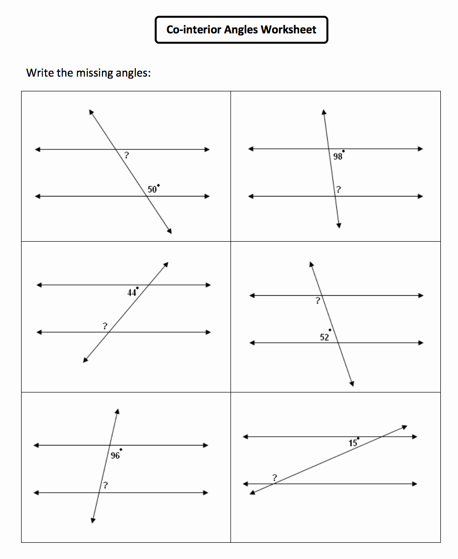 Lines and Angles Worksheet Unique Parallel Lines and Angles Senior Block