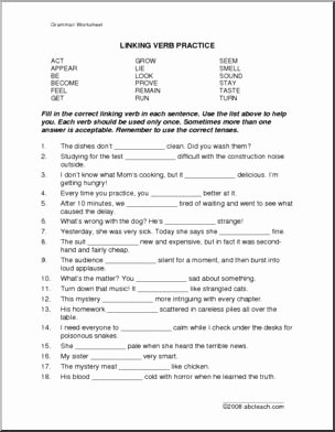Linking and Helping Verbs Worksheet Inspirational Linking Verbs Upper Elem Worksheet I Abcteach