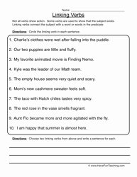 Linking and Helping Verbs Worksheet New 17 Best Of Linking Verb Worksheet Second Grade