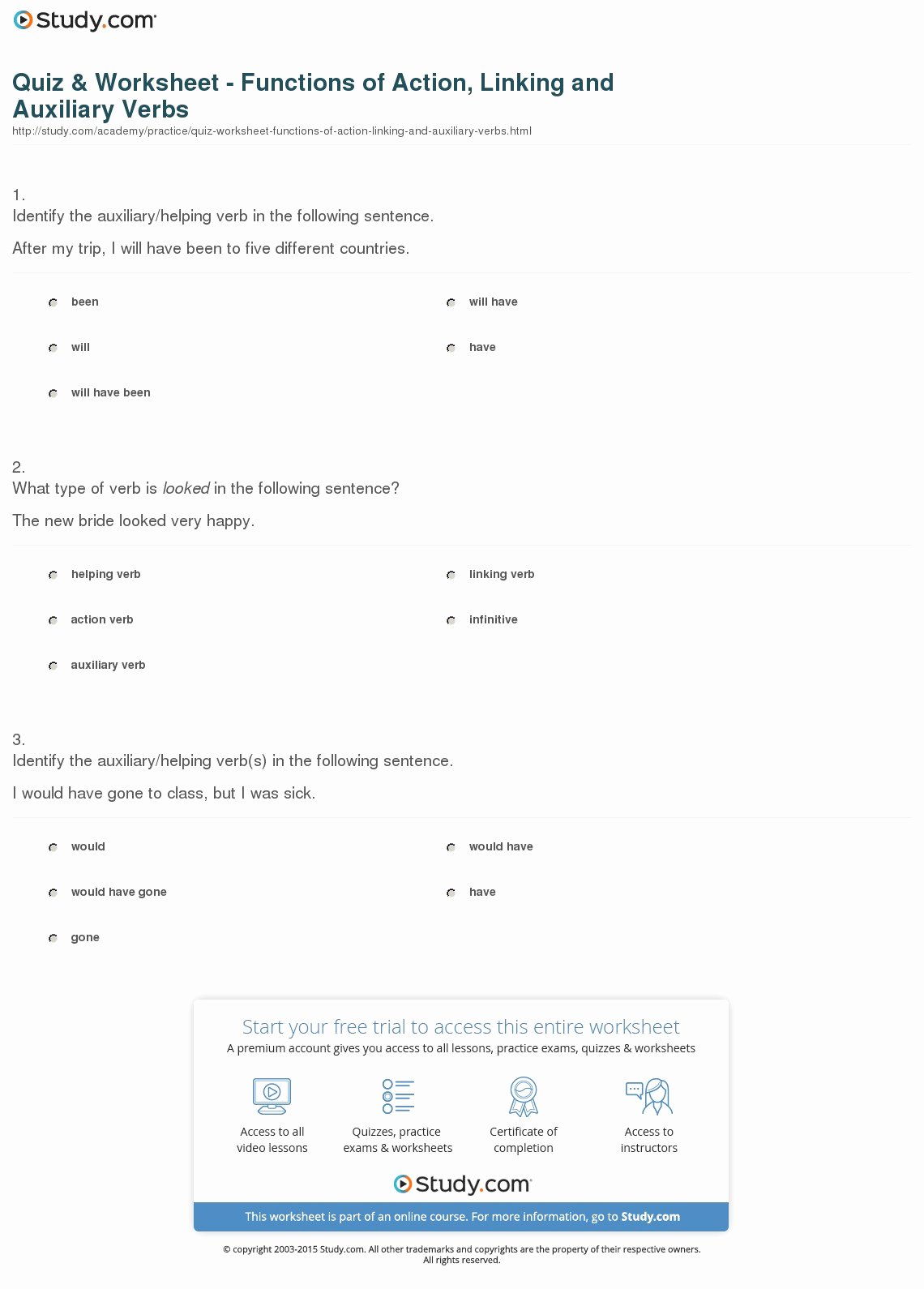 50-linking-and-helping-verbs-worksheet