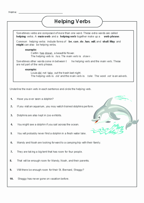 Linking and Helping Verbs Worksheet Unique Continue to Practice Identifying Main and Helping Verbs