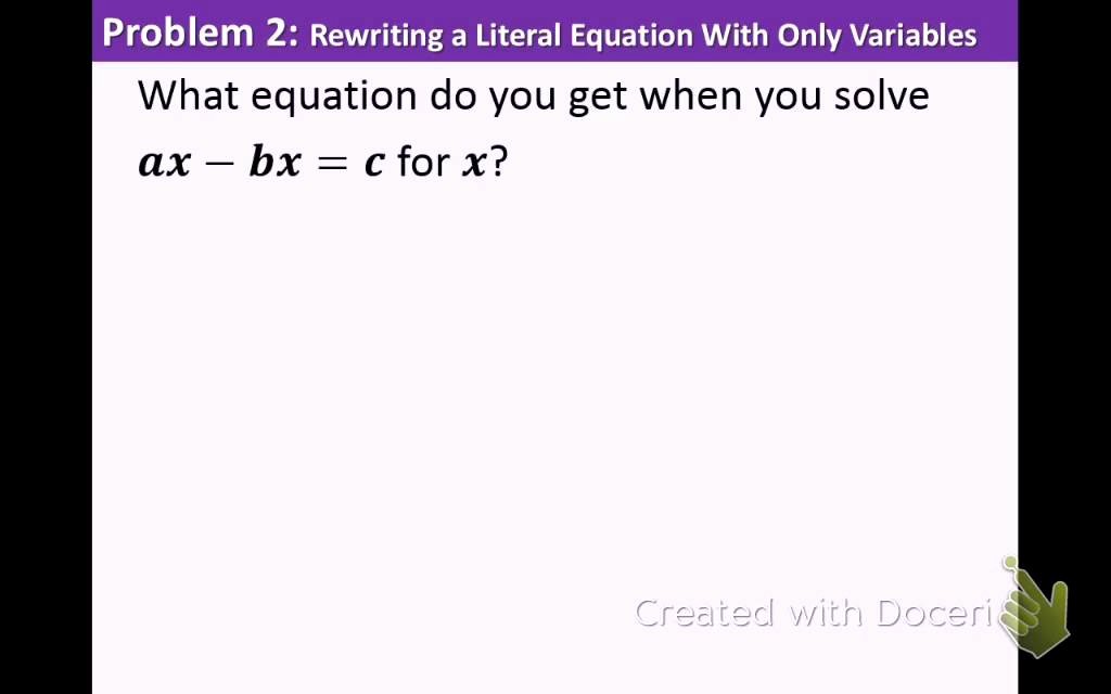 50 Literal Equations Worksheet Algebra 1