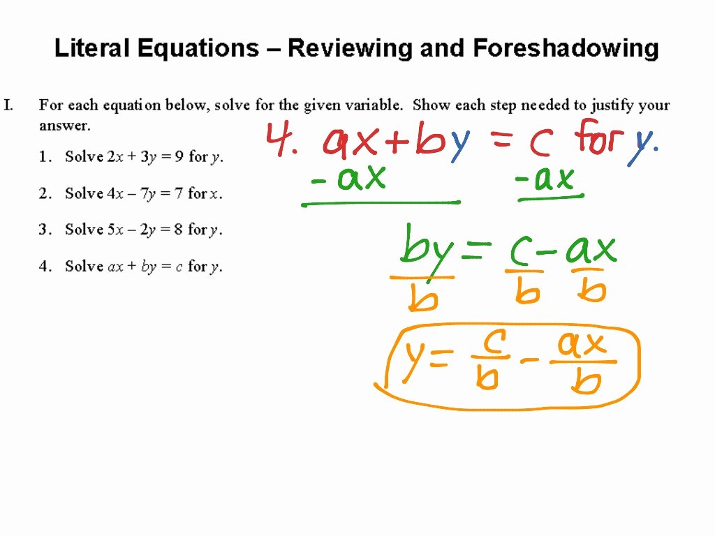 Literal Equations Worksheet Answer Key Elegant Literal Equations Worksheet Answer Key