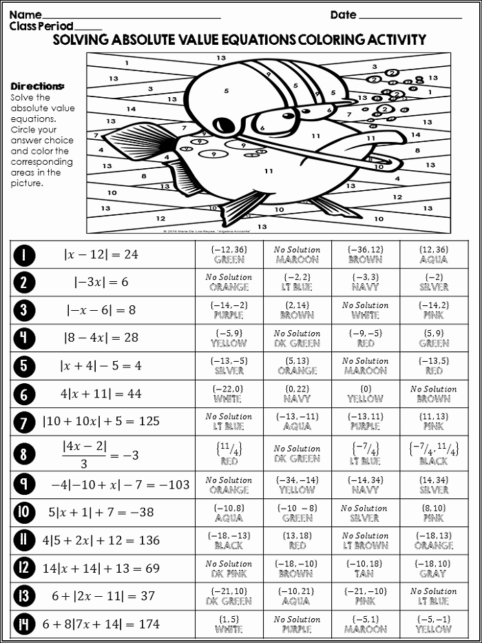 Literal Equations Worksheet Answers Elegant Literal Equations Coloring Activity