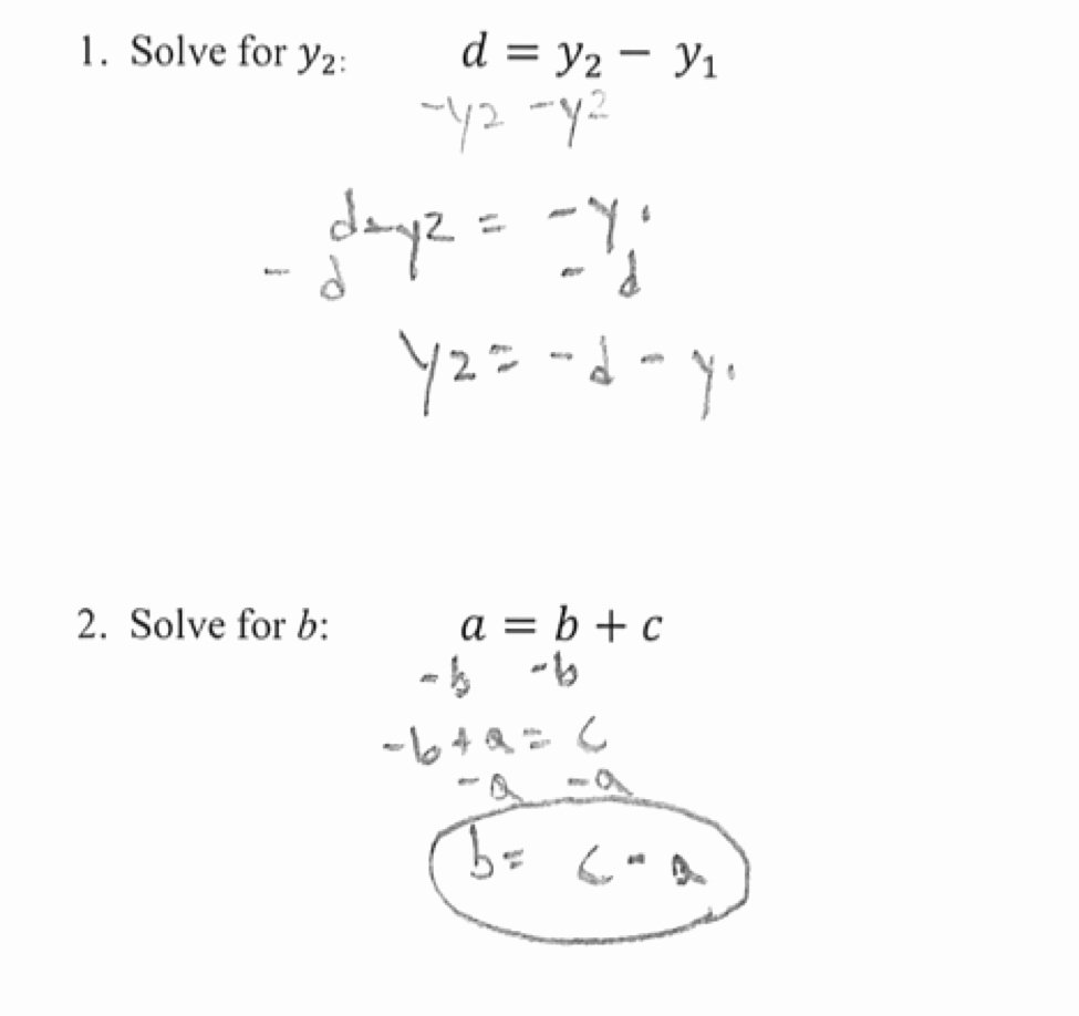 Literal Equations Worksheet Answer