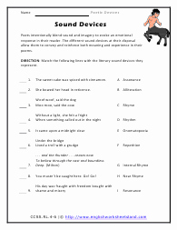 Literary Devices Worksheet Pdf New Poetic Devices Worksheets