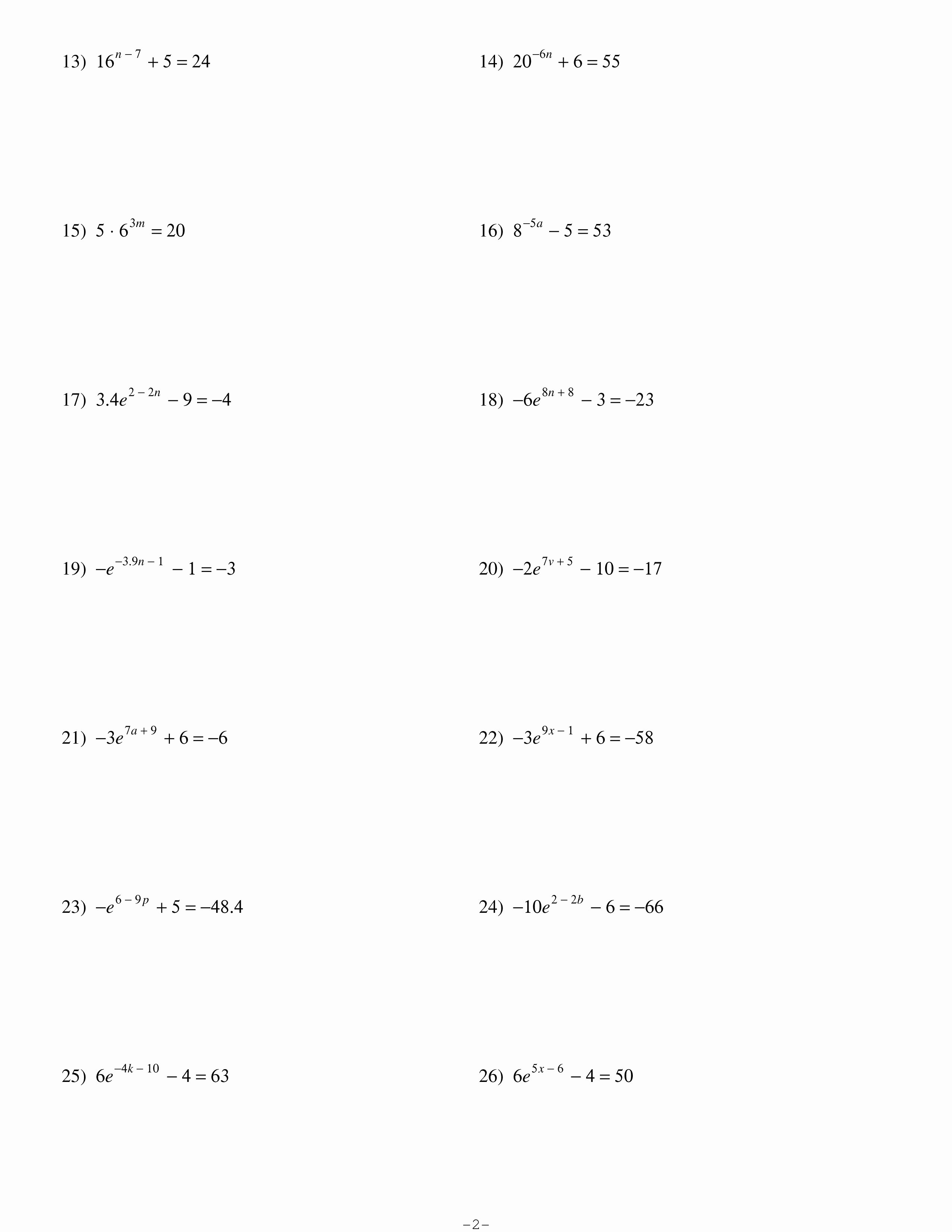 Logarithm Worksheet with Answers Fresh Hw solving Exponential Equations with Logarithms