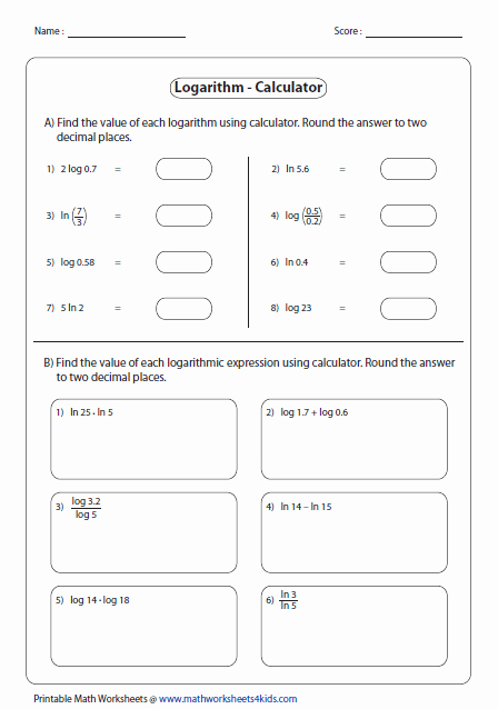 Logarithmic Equations Worksheet with Answers Lovely Logarithms Worksheets