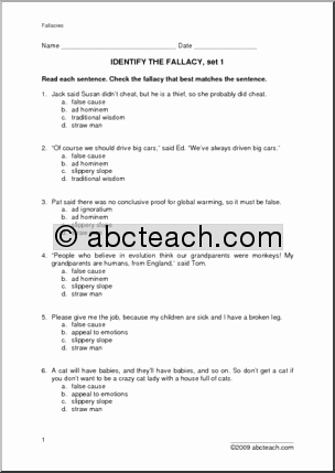 Logical Fallacies Worksheet with Answers Beautiful 10 Best Of Logical Fallacies Worksheet Logical