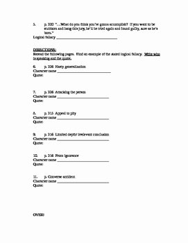 Logical Fallacies Worksheet with Answers Lovely 12 Angry Men Logical Fallacies Worksheet assignment