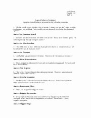 Logical Fallacies Worksheet with Answers Luxury Logical Fallacies Worksheet Submit C Logical