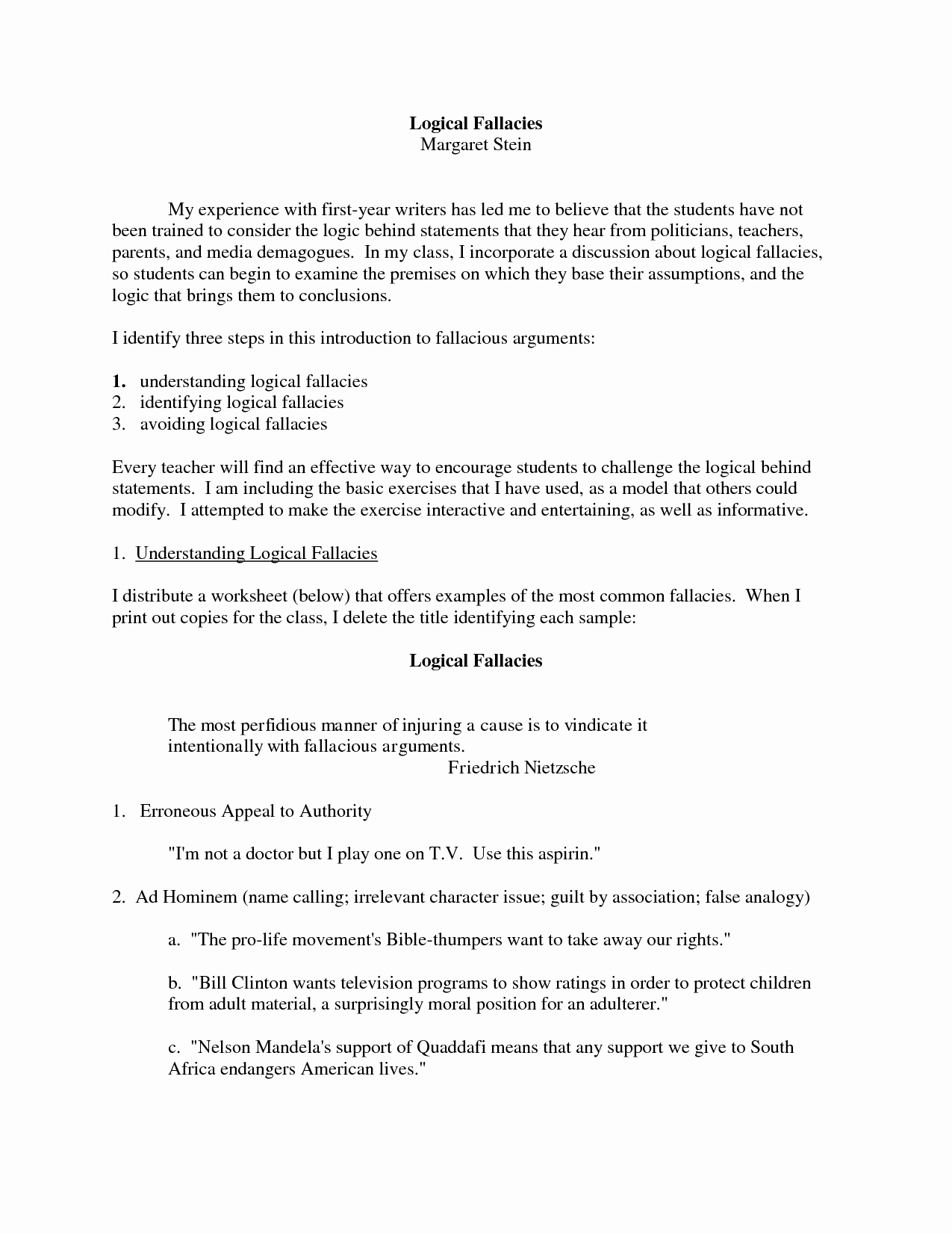 Logical Fallacies Worksheet with Answers Unique 11 Best Of Logical Fallacies Worksheet with Answers