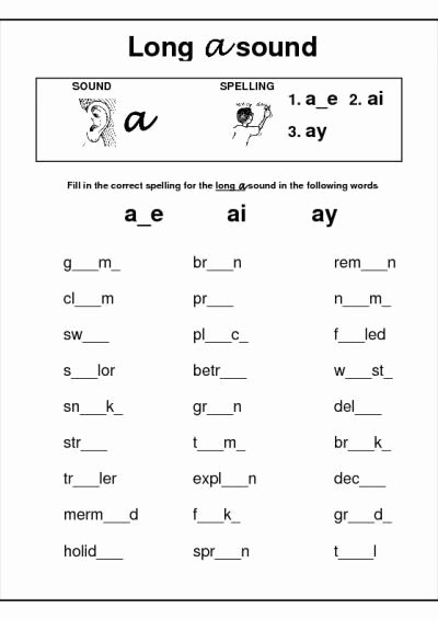 Long A sound Words Worksheet Awesome Long A Words Worksheets