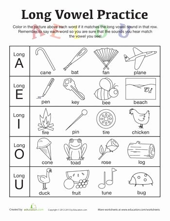 Long A sound Words Worksheet New Learning Long Vowels A to U