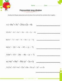 Long Division Polynomials Worksheet Beautiful Adding and Subtracting Polynomials Worksheets with Answers