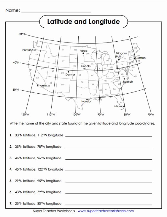 Longitude and Latitude Worksheet Beautiful Latitude and Longitude Worksheet