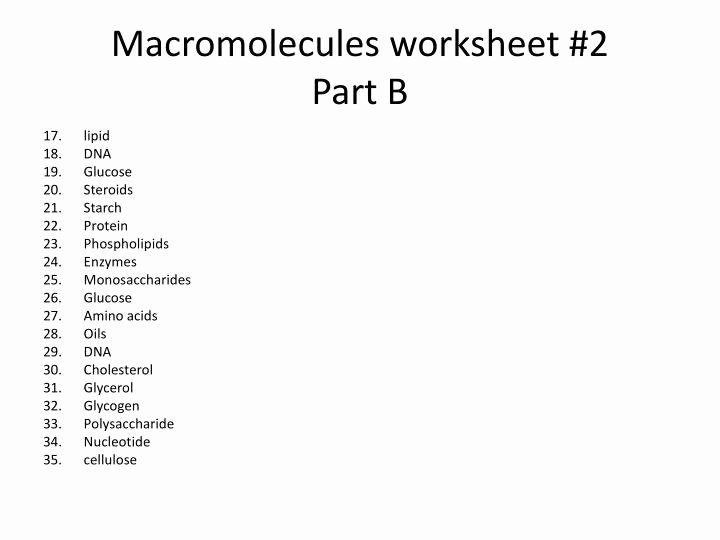 Macromolecules Worksheet #2 Answers Beautiful Ppt Study Guide Answers Powerpoint Presentation Id