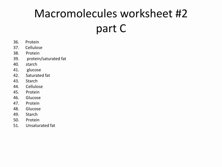 Macromolecules Worksheet #2 Answers Best Of Ppt Study Guide Answers Powerpoint Presentation Id