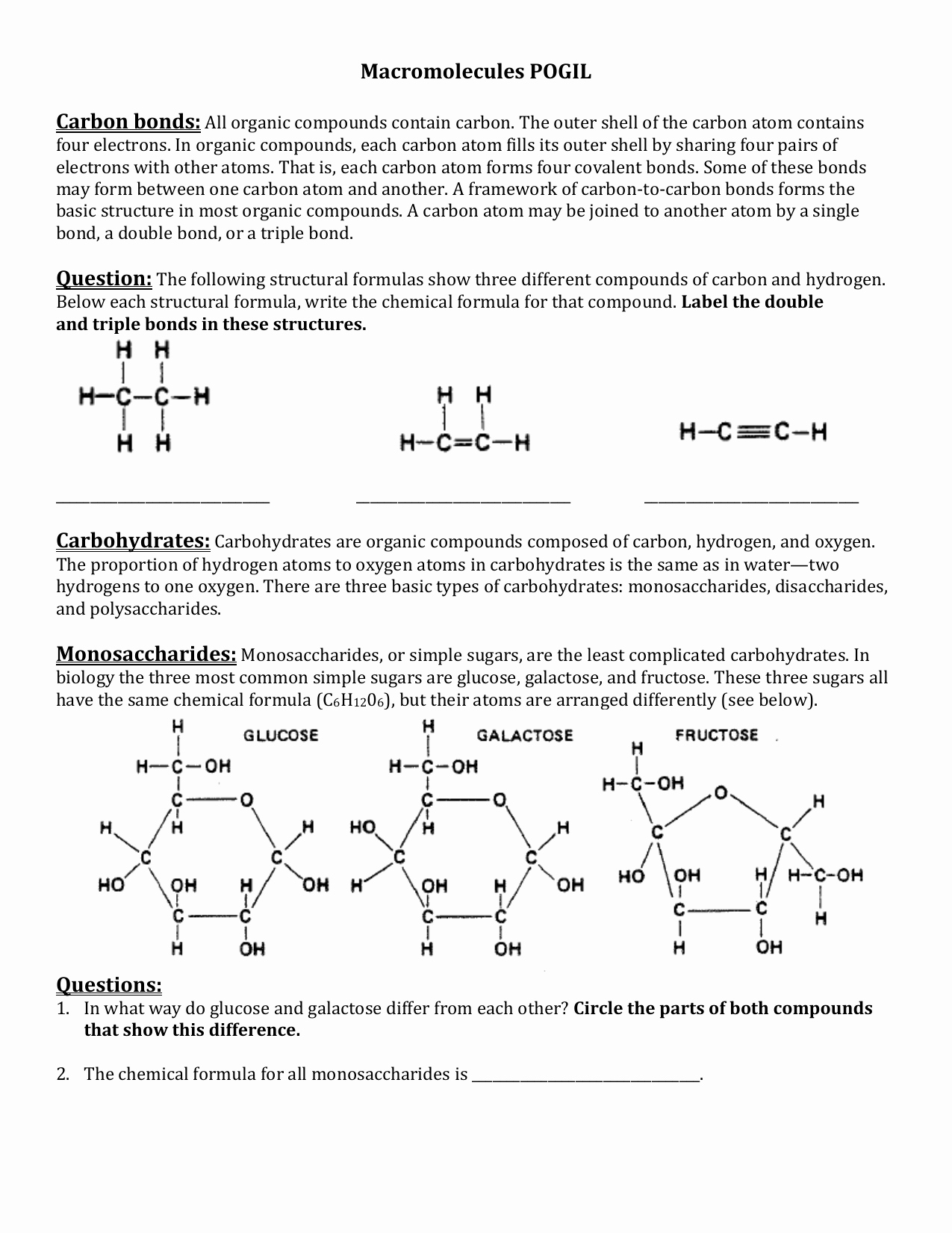 Macromolecules Worksheet #2 Answers Elegant Elements and Macromolecules In organisms Worksheet Answers