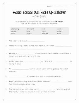 Magic School Bus Worksheet New Magic School Bus Kicks Up A Storm Weather Worksheets by