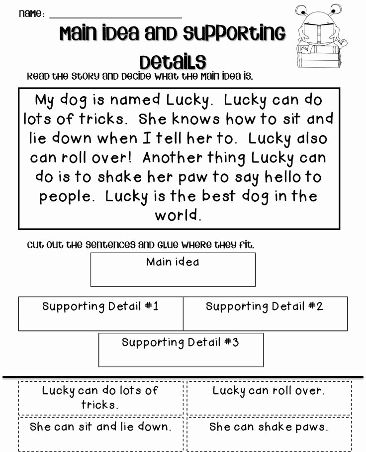 Main Idea Worksheet 2nd Grade Awesome Main Idea and Supporting Details Mania Ccss Aligned