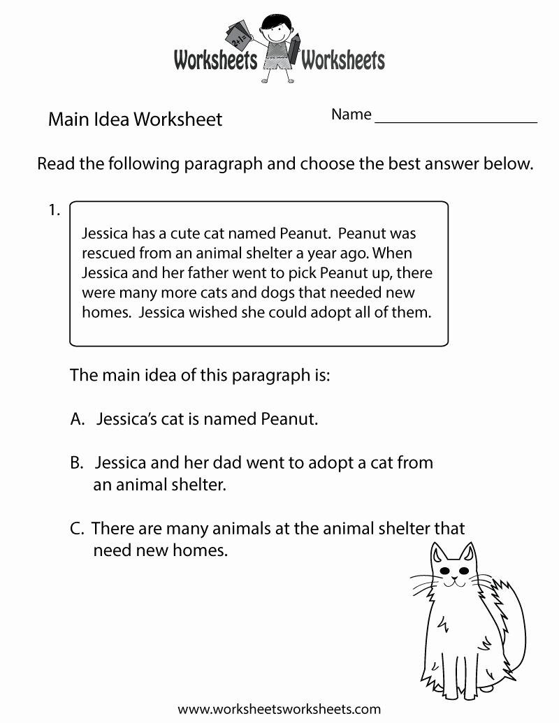 Main Idea Worksheet 2nd Grade Best Of Finding the Main Idea Worksheet Free Printable