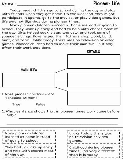 Main Idea Worksheet 2nd Grade Elegant Main Idea and Supporting Details Worksheet