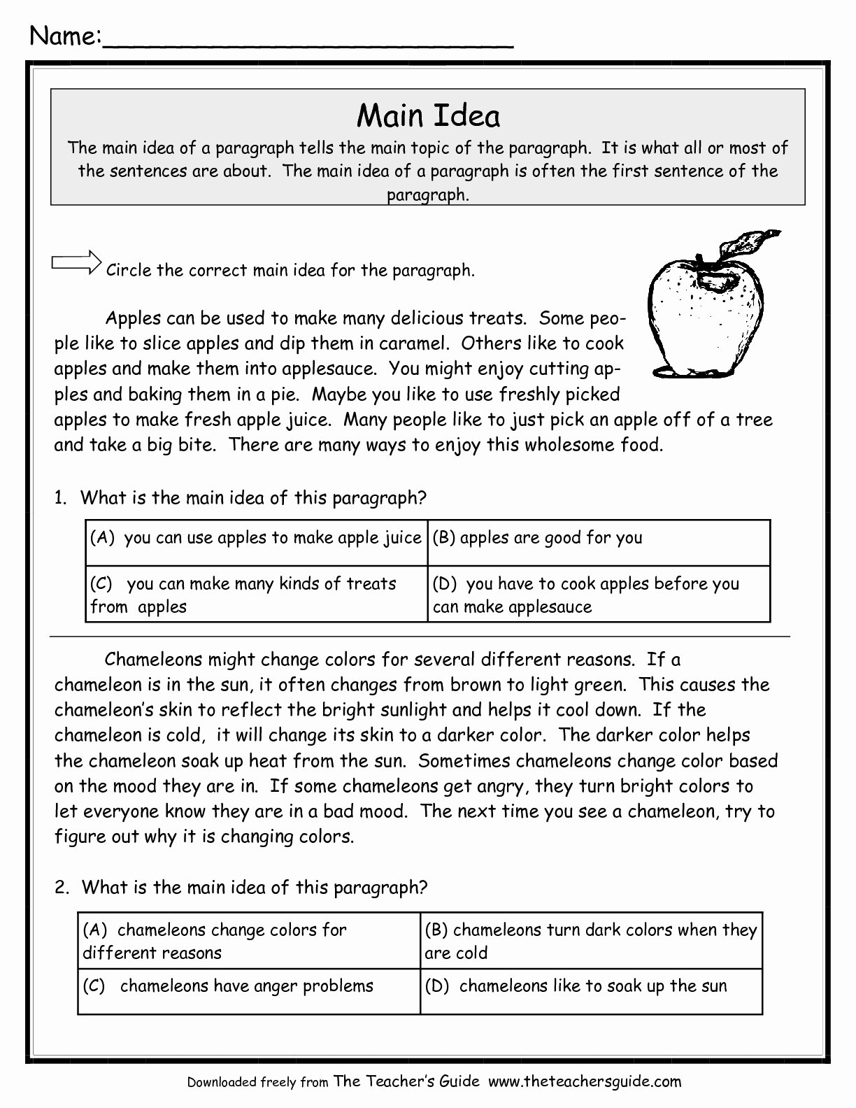 Main Idea Worksheet 2nd Grade Elegant Main Idea Worksheets From the Teacher S Guide