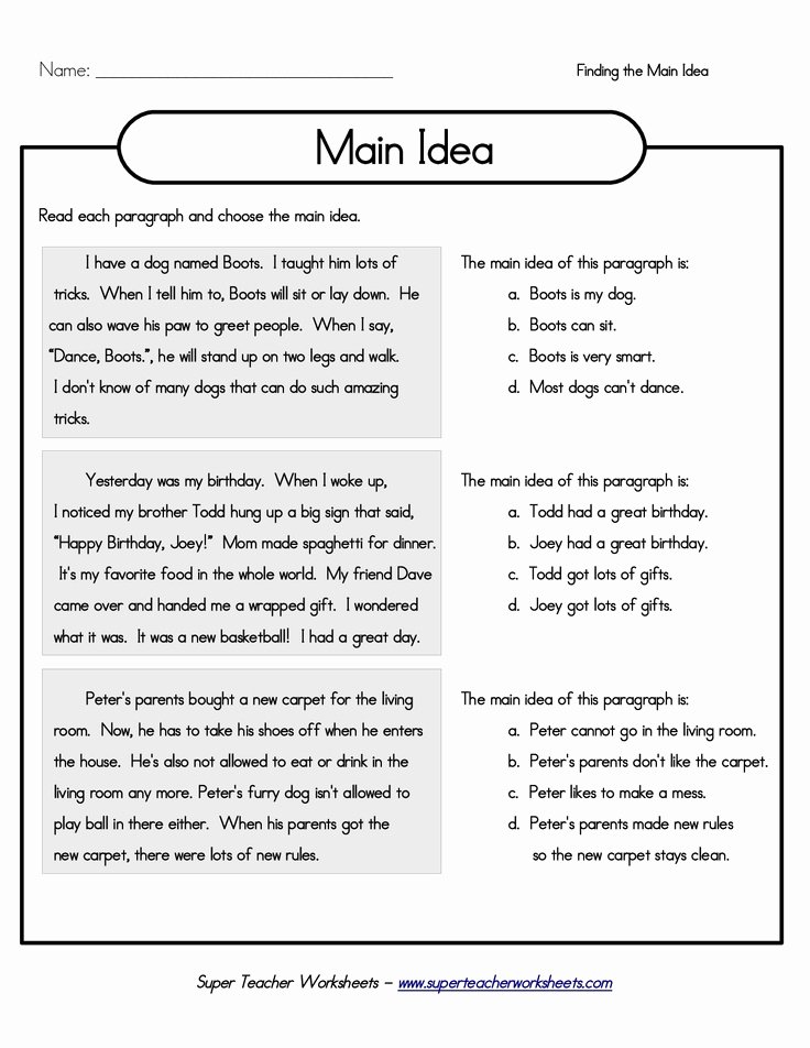 Main Idea Worksheet 2nd Grade Lovely 13 Best Of Main Idea Detail 2nd Grade Worksheet Key