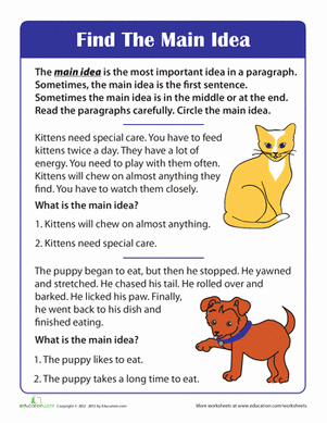 Main Idea Worksheet 2nd Grade Unique Finding the Main Idea Of A Story Worksheet