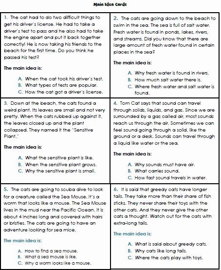 Main Idea Worksheet 4 Fresh Main Idea Worksheets 3rd Grade 1 English