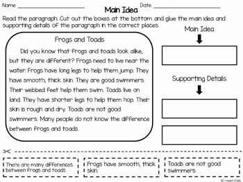 Main Idea Worksheet 4 New Main Idea Cut and Paste Nonfiction Passages by I Heart